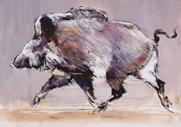 Running boar, 1999 (blandet media på papir)