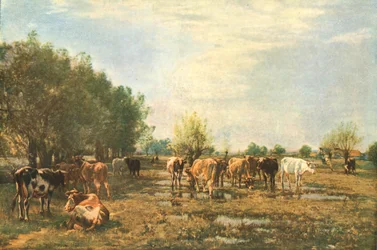 Fen Enger med storfe, 1877, c1930.