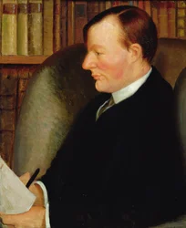 Portrett av Thomas Edmund Harvey (1875-1955) (olje på lerret)