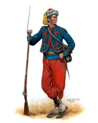 114. Pennsylvania infanterikorps Collis#39; Zouaves 1863, 2024 (akvarell og gouache på Bristol)