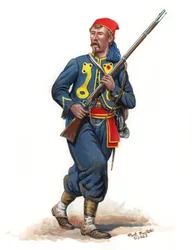 155. Pennsylvania infanteriregiment Zouave 1864, 2023 (akrylgouache på Bristol)