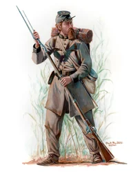 1st Texas Infantry Hoods Texas Brigade 1862, 2024 (akrylgouache på Bristol)