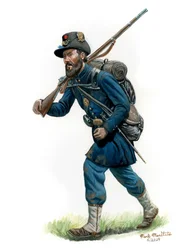 6. Wisconsin infanteriregiments jernbrigade 1863, 2024 (akvarell og gouache på Bristol)