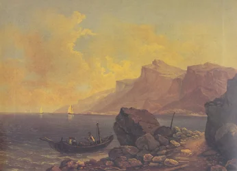 Sjølandskap med lekter