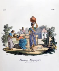 Brahminskvinne som samler vann, 1828
