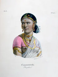 Kvinnelig danser bayadere, 1828
