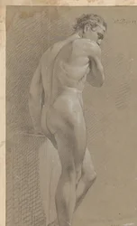 Stående naken mann, sett bakfra (1. premie 1770)
