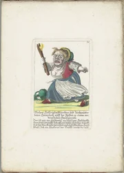De dwerg Malper Höllriglin als waardin, ca. 1710 Malper Höllriglin Würthin og avlsmor ved Hünerloch auff der Pasteij, i et rart søksmål (tittel på objekt) Il Callotto resurcitato eller nyinnredet lite skap (serietittel