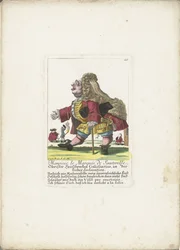 Dvergen Monsieur le Marquis de Sauterelle, ca. 1710 Monsieur le Marquis de Sauterelle, Obrister Heüschrecken Commissarius, in der Liebes-erklæringen (tittel på objekt) Il Callotto resurcitato eller nyutnevnt Zwerchen-kabinett (serietittel)