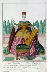 En møbeltrekk. Gravering av Martin Engelbrecht (1684-1756), i "" New assembly of the manouvries habilles"" 1700-tallet, Tyskland. Paris, dekorativ kunst