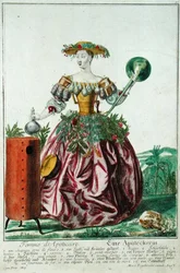 The Wife of the Apotecary, ca. 1735 (fargegravering)