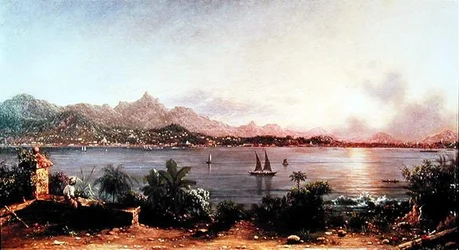 Havnen i Rio de Janeiro (olje på lerret)