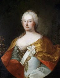 Portrett av keiserinne Maria Theresia av Østerrike (1717-1780) - Maleri av Martin van Meytens (1695-1770), olje på lerret, ca. 1750, nederlandsk kunst