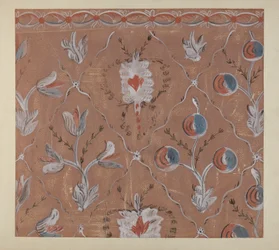 Håndmalt veggdetalj, ca. 1939.