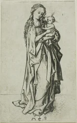 Liten stående Madonna og barn