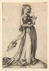The Fourth Wise Virgin, fra serien The Wise and Foolish Virgins, ca. 1435-1491.