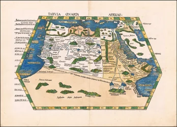 1513 Ptolemaios#39; fjerde afrikanske kart av Martin Waldseemüller
