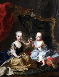 Josef av Habsburg-Lorraine, fremtidig keiser, med søsteren Maria Anna