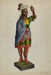 Sigarbutikk Pocahontas, ca. 1939.