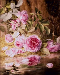 Blairie Roses (akvarell på papir)