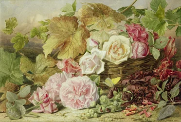Peoner, roser og stokkroser, 1862