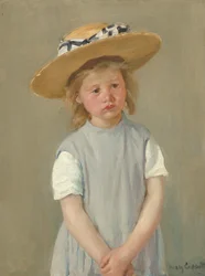 Barn i stråhatt, ca. 1886 (olje på lerret)