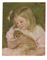 Sara som holder en katt, ca. 1907–08 (olje på lerret)