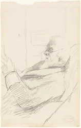 Kunstnerens far leser, ca. 1883 (grafitt, på elfenbensvevd papir)