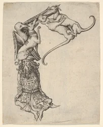 Bokstaven E, fra alfabetet, 1466-67.