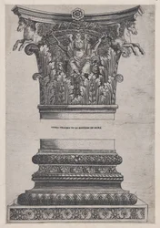Mirror of Roman Magnificence: Pegasus hovedstad fra Temple of Mars Avenger og desember, ca. 1537