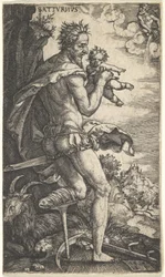 Saturn fra The Gods Who Preside Over the Planets, 1525.