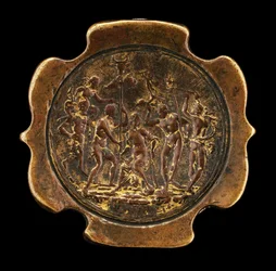 Sword Pommel med innfelt plakett av Ariadne [påsatt bakside av pommel], andre halvdel av 1400-tallet.