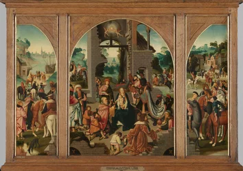 Triptykon med tilbedelse av de vise menn, ca. 1500–1504 (olje på panel)