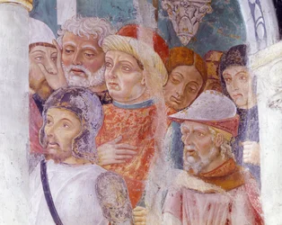 Italia, Piemonte-regionen, Alessandria-provinsen, freskomaleri i kapell ved basilikaen Santa Maria Assunta