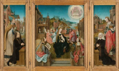 Triptych med Jomfru og barn med helgener