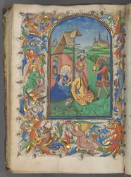 Timebok (Use of Utrecht): fol. 221v, tilbedelse av magiene
