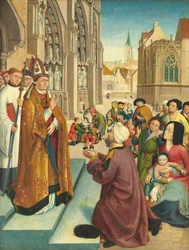Episoder fra Life of a Bishop Saint, ca. 1500.