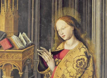 Jomfru Maria leser fra en timebok, ca. 1445 (detalj av 26541)