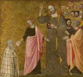 ""The Vision of Saint Clare of Rimini (1282-1326)"" Maleri av Francesco da Rimini (aktiv ca. 1333-1348) ca. 1340 National Gallery London