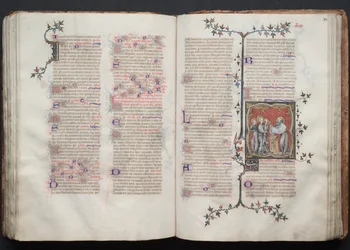 The Gotha Missal: Fol. 108r, Presentasjonen i tempelet, ca. 1375.