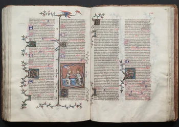 Gotha-missalet: fol. 119v, Jomfruens kroning, ca. 1375.