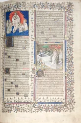 The Gotha Missal: Fol. 1r, Treenighet og oppstandelse, ca. 1375.