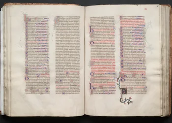 The Gotha Missal: Fol. 55v, tekst, ca. 1375.