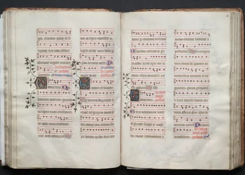 The Gotha Missal: Fol. 59v, tekst, ca. 1375.