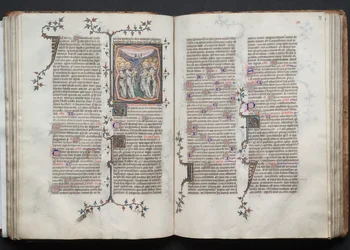 The Gotha Missal: Fol. 76v, Himmelfarten, ca. 1375.
