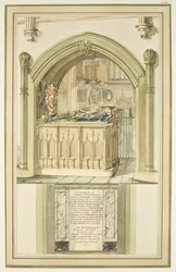 Tomb of Robert Fitzharding, død 1170, i Bristol Cathedral, ca. 1799 (akvarell på papir)