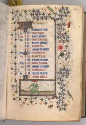Timer for Karl den adelige, konge av Navarra 1361-1425: fol. 10r, oktober, ca. 1405.