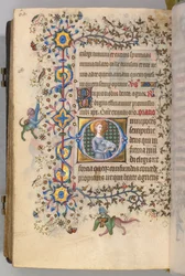 Timer for Karl den adelige, konge av Navarra 1361-1425, fol. 299v, St. Agnes, ca. 1405.