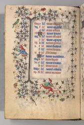 Timer for Karl den adelige, konge av Navarra 1361-1425: fol. 3v, mars, ca. 1405.