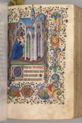 Timer for Karl den adelige, konge av Navarra 1361-1425: fol. 82vr, Presentasjon..., ca. 1405.